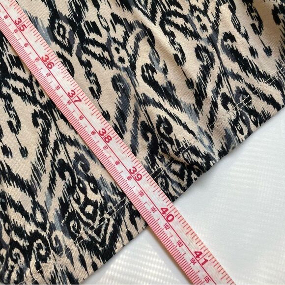 RACHEL ZOE Cream Aztec Print stretch Slip On Shift Dress short sleeve sz 2X - Picture 7 of 8